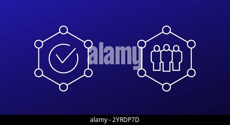 Symbole für Integritätslinien für Apps und Web Stock Vektor