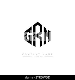 GRM Letter-Logo mit Polygonform. GRM-Polygon- und würfelförmiges Logo. GRM-hexagonale Vektor-Logo-Vorlage weiß und schwarz. GRM monogr Stock Vektor