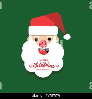 Porträt der Santa Claus Illustration für frohe Weihnachten und frohes neues Jahr Stock Vektor