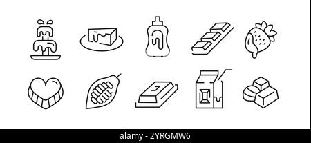 Schokoladensymbole Set Stock Vektor
