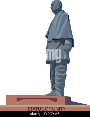 Statue der Einheit, Sardar Vallabhbhai Patel, Tag der nationalen Einheit 31. Oktober. Stock Vektor