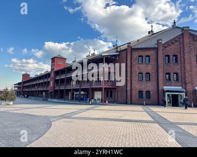 Außenansicht des Yokohama Red Brick Warehouse in Yokohama, Japan. Stockfoto