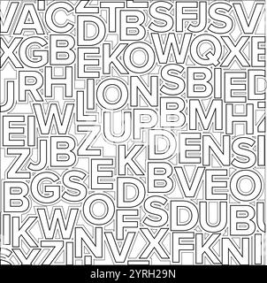 Alphabetmuster, Buchstabenmuster Textur, Hintergrund Stock Vektor