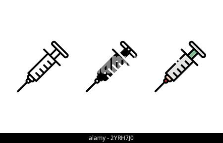 Inject-Symbol. Anderer Stil. Dieses Vektorsymbol eignet sich perfekt für Designs, Benutzeroberflächen, Infografiken, Präsentationen und andere Stock Vektor