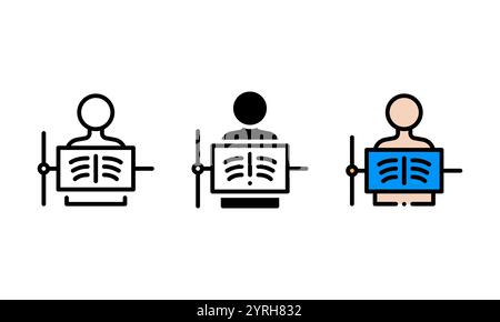 Rontgen-Symbol. Anderes Symbol. Dieses Vektorsymbol eignet sich ideal für Designs, Benutzeroberflächen, Infografiken und andere, die mit dem Thema Gesundheitswesen zusammenhängen Stock Vektor