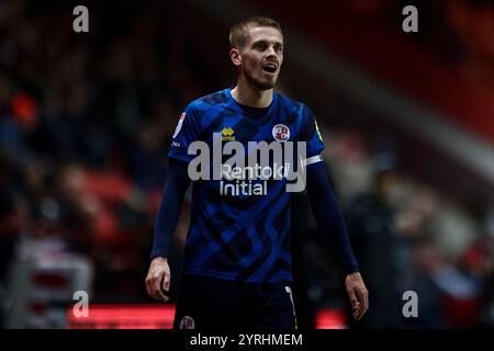 Ronan Darcy aus Crawley Town während des Spiels der Sky Bet League 1 zwischen Charlton Athletic und Crawley Town im Valley, London am Dienstag, den 3. Dezember 2024. (Foto: Tom West | MI News) Credit: MI News & Sport /Alamy Live News Stockfoto