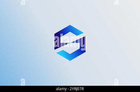 Logo geometrischer Buchstabe S in sechseckiger Form. Modern, futuristisch und minimalistisch. Bearbeitbare Datei. Stock Vektor