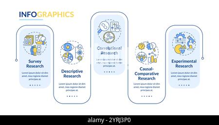 Quantitative Forschungstypen Rechteck-Infografik-Vektor Stock Vektor