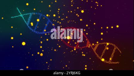 Bild des dna-Strangs über beweglichen Stellen Stockfoto