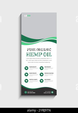 Hanf CBD Öl Stand Roll Up Banner Template Design Stock Vektor