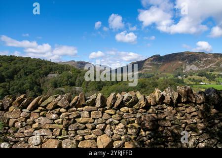 Landschaft zwischen Hodge Close Steinbruch und Little Langdale nördlich von Coniston im Lake District Nationalpark. Stockfoto