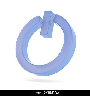 Netzschalter auf weißem Hintergrund. Isolierte 3D-Darstellung Stockfoto