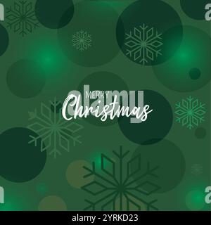 Grüner Weihnachtshintergrund mit Schneeflocken Vektor Stock Vektor