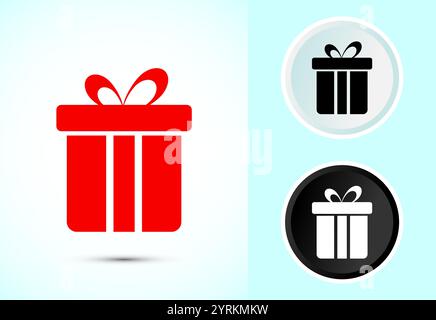 Geschenkschachtel Icon Design Illustration, überraschendes Geschenkschachtel Symbol Stock Vektor