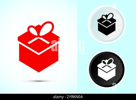 Geschenkschachtel Icon Design Illustration, überraschendes Geschenkschachtel Symbol Stock Vektor