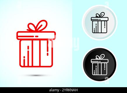 Geschenkschachtel Icon Design Illustration, überraschendes Geschenkschachtel Symbol Stock Vektor