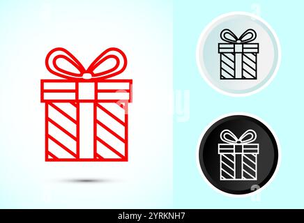Geschenkschachtel Icon Design Illustration, überraschendes Geschenkschachtel Symbol Stock Vektor