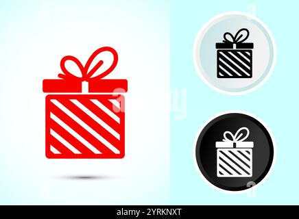 Geschenkschachtel Icon Design Illustration, überraschendes Geschenkschachtel Symbol Stock Vektor