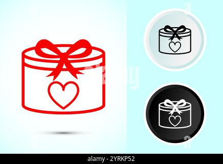 Geschenkschachtel Icon Design Illustration, überraschendes Geschenkschachtel Symbol Stock Vektor