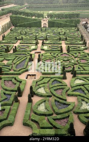 Gärten von Château de Villandry. Touraine. Loire-Tal. Frankreich Stockfoto