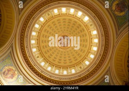 Innenraum der Kuppel, Wisconsin State Capitol Building. Madison. Wisconsin, USA Stockfoto