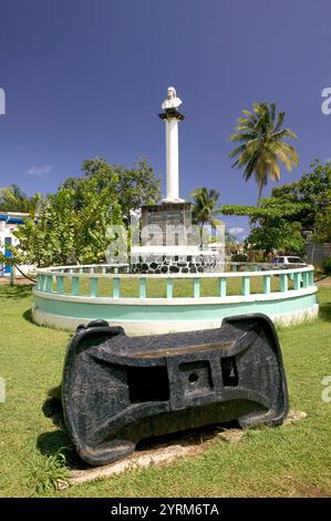 Französisch-Westindien (FWI), Guadeloupe, Basse-Terre, Sainte-Marie: Denkmal für Christoph Kolumbus, Landung hier 1493 Stockfoto