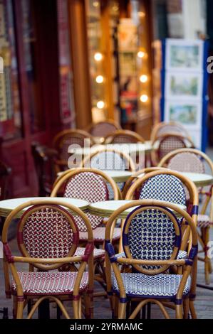 Kaffeetisch. Place du Tertre. Montmartre. Paris. Frankreich. Stockfoto