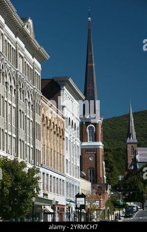 Die Berkshires. Blick auf Downtown North Adams. Massachusetts. USA. Stockfoto