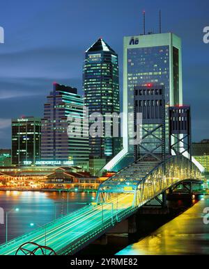 Main Street Bridge über St. Johns River, Jacksonville. Florida, USA Stockfoto