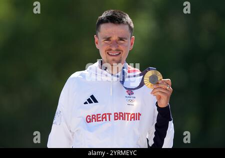 Aktenfoto vom 29-07-2024 von Tom Pidcock aus Großbritannien. Der Olympiasieger Tom Pidcock verlässt die Ineos Grenadiers im gegenseitigen Einvernehmen, wie die britische Mannschaft mitteilte. Ausgabedatum: Mittwoch, 4. Dezember 2024. Stockfoto