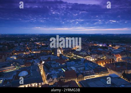 Deutschland, Sachsen, Leipzig, Blick vom MDR Hochhaus Tower Stockfoto
