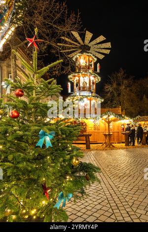 Traditioneller Weihnachtsmarkt in Hameln Stockfoto