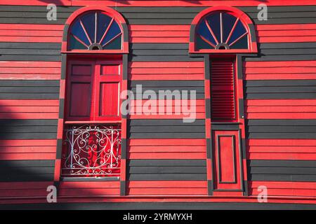 Puerto Rico, Südküste, Ponce, Plaza Las Delicias, Parque de Bombas, Feuerwehrmuseum, Detail. Stockfoto