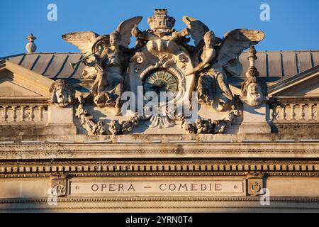 Frankreich, Languedoc-Roussillon, Herault Abteilung, Montpellier, Place de la Comedie, Detail der Opera-Comedie Theater Stockfoto