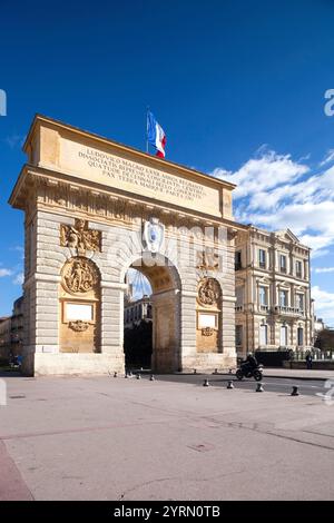 Frankreich, Languedoc-Roussillon, Departement Herault, Montpellier, Triumphbogen Stockfoto