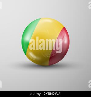 3D-Kugelhintergrund mit Flagge von Mali. Ein Auswirkungselement für die Verwendung, die Sie daraus machen möchten. Stock Vektor