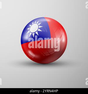3D Sphere Hintergrund mit Flagge von Taiwan. Ein Auswirkungselement für die Verwendung, die Sie daraus machen möchten. Stock Vektor