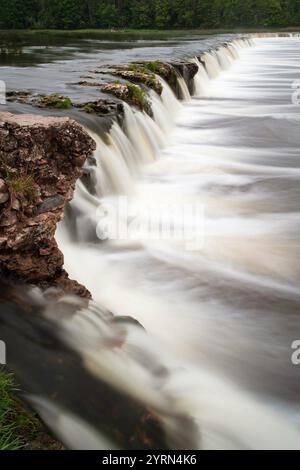 Westlichen Lettland, Kurland Region, Kuldiga, Ventas Rumba, Kuldiga Wasserfall, breitesten Wasserfall Europas, breite 275 Meter Stockfoto