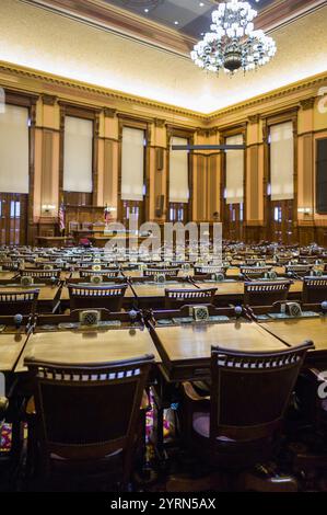 USA, Georgia, Atlanta, Georgia State Capitol Building, State House, Innenraum, Kammer des State House of Abgeordnetenhaus. Stockfoto