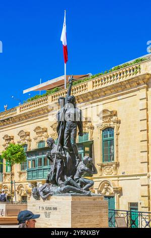 Statue des Aufstandes der Arbeiter in Malta am 7. Juni 1919 gegen die britische Regierung Stockfoto