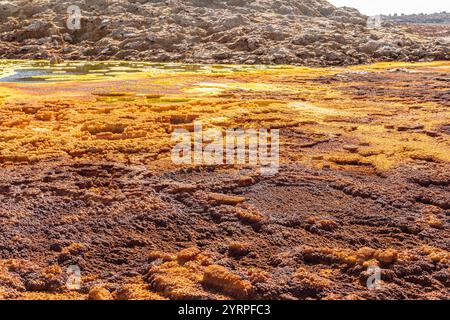 Bunte Säure in Dallol, Danakil-Depression, Äthiopien Stockfoto