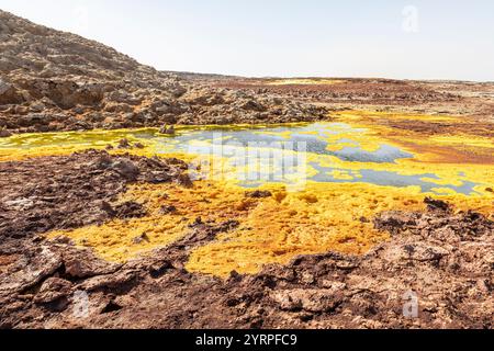 Bunte Säure in Dallol, Danakil-Depression, Äthiopien Stockfoto