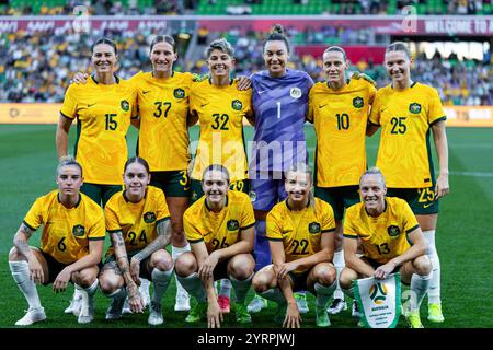 Melbourne, Australien, 4. Dezember 2024. CommBank Matildas startete elf beim Freundschaftsfußballspiel der Frauen aus Australien und Taipei im AAMI Park am 4. Dezember 2024 in Melbourne, Australien. Quelle: Santanu Banik/Speed Media/Alamy Live News Stockfoto