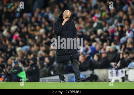 PEP Guardiola Manager von Manchester City während des Premier League Spiels Manchester City gegen Nottingham Forest im Etihad Stadium, Manchester, Vereinigtes Königreich, 4. Dezember 2024 (Foto: Alfie Cosgrove/News Images) in, 12.04.2024. (Foto: Alfie Cosgrove/News Images/SIPA USA) Credit: SIPA USA/Alamy Live News Stockfoto