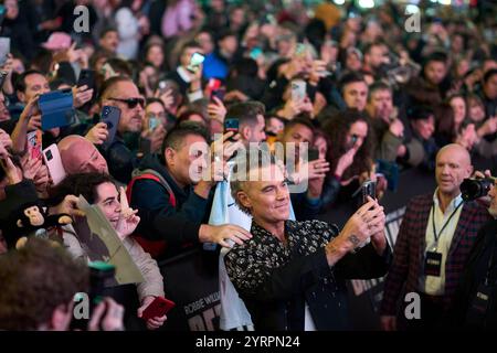 Madrid. Spanien. 20241204 besucht Robbie Williams am 4. Dezember 2024 die Premiere von Better man im Capitol Cinema in Madrid Stockfoto