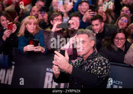 Madrid. Spanien. 20241204 besucht Robbie Williams am 4. Dezember 2024 die Premiere von Better man im Capitol Cinema in Madrid Stockfoto