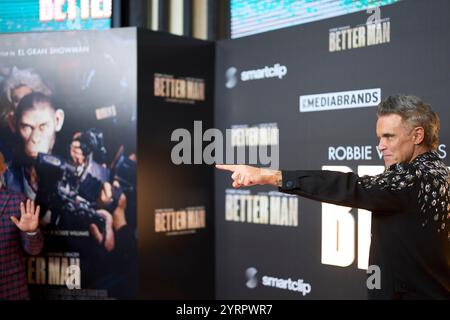 Madrid, Spanien. Dezember 2024. Robbie Williams besucht am 4. Dezember 2024 die Premiere von Better man im Capitol Cinema in Madrid. Quelle: Album/Alamy Live News Stockfoto