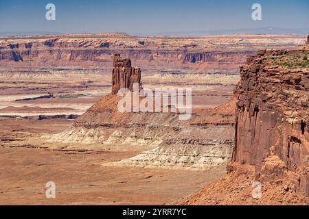 Panoramablick vom Candlestick Tower Overlook im Island in the Sky District des Canyonlands National Park, Utah Stockfoto