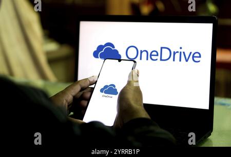 One Drive App für Microsoft Logo auf dem Smartphone-Bildschirm Stockfoto