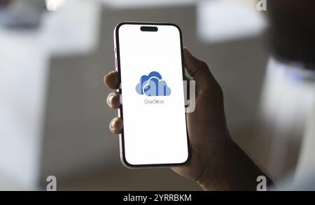 One Drive App für Microsoft Logo auf dem Smartphone-Bildschirm Stockfoto